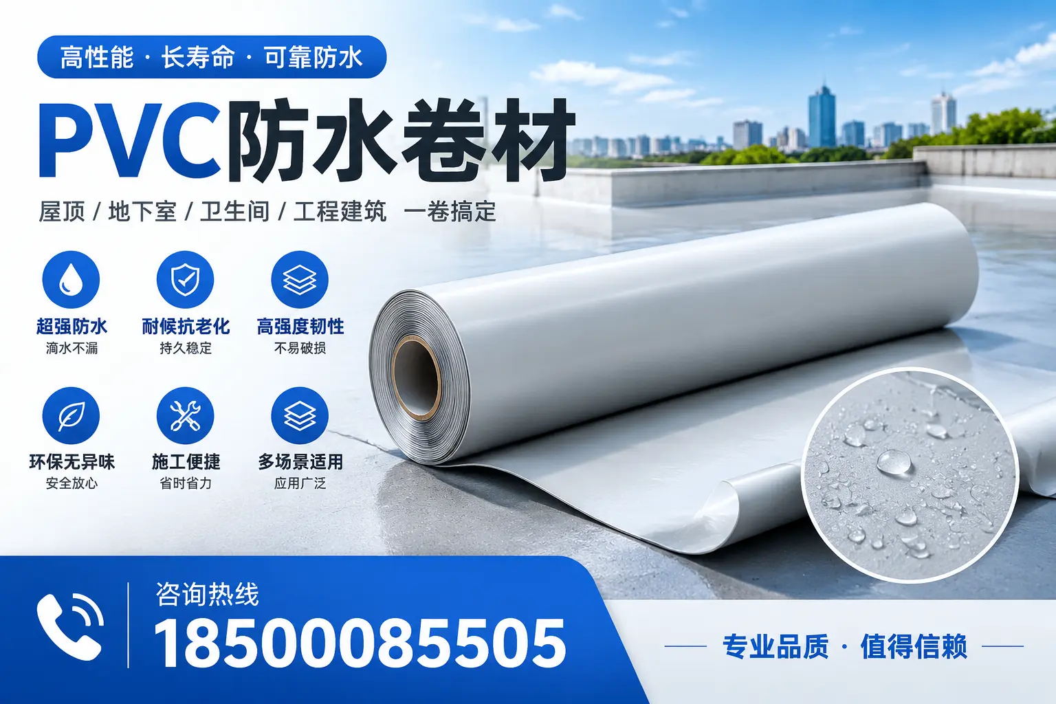 PVC防水卷材的防水效果评测，适合上饶的科学依据